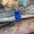 Sterling Silver Blue Opal doublet rectangular pendant - Masterpiece Jewellery Opal & Gems Sydney Australia | Online Shop