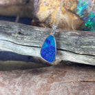 Sterling Silver Blue Green Opal doublet 20x11.5mm - Masterpiece Jewellery Opal & Gems Sydney Australia | Online Shop