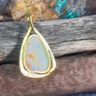 18kt Yellow Gold White Opal 10.24ct bezel set freeform pendant - Masterpiece Jewellery Opal & Gems Sydney Australia | Online Shop