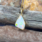 18kt Yellow Gold freeform White Opal 5.6ct pendant - Masterpiece Jewellery Opal & Gems Sydney Australia | Online Shop