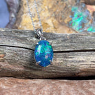 Sterling Silver 14x10mm Opal triplet claw set classic pendant - Masterpiece Jewellery Opal & Gems Sydney Australia | Online Shop