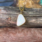 18kt Yellow Gold triangle shape White opal 3.01ct pendant - Masterpiece Jewellery Opal & Gems Sydney Australia | Online Shop