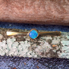 18kt Yellow Gold boulder Opal 1ct Blue Green brooch - Masterpiece Jewellery Opal & Gems Sydney Australia | Online Shop