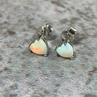 Sterling Silver 5mm Heart shape White Opal studs - Masterpiece Jewellery Opal & Gems Sydney Australia | Online Shop