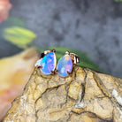 Rose Gold plated silver 8x5mm Pear shape White Opal studs - Masterpiece Jewellery Opal & Gems Sydney Australia | Online Shop