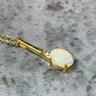 Gold plated drop style 8x6mm White Opal pendant - Masterpiece Jewellery Opal & Gems Sydney Australia | Online Shop