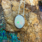 Sterling Silver White Opal slider pendant 15.6x11.8mm - Masterpiece Jewellery Opal & Gems Sydney Australia | Online Shop