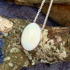 Sterling Silver White Opal slider pendant 15.6x11.8mm - Masterpiece Jewellery Opal & Gems Sydney Australia | Online Shop