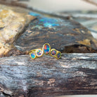 Gold plated sterling silver shaped band five opal doublets - Masterpiece Jewellery Opal & Gems Sydney Australia | Online Shop