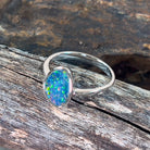 Sterling Silver bezel set freeform Opal doublet ring - Masterpiece Jewellery Opal & Gems Sydney Australia | Online Shop