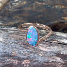 Rose Gold plated split shank Opal doublet ring - Masterpiece Jewellery Opal & Gems Sydney Australia | Online Shop