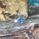 Sterling Silver round 5.5mm Opal doublet ring - Masterpiece Jewellery Opal & Gems Sydney Australia | Online Shop