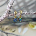 Gold plated silver dangling oval triplet opal earrings - Masterpiece Jewellery Opal & Gems Sydney Australia | Online Shop