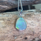 Sterling Silver Black Opal 1.37ct bezel set pendant - Masterpiece Jewellery Opal & Gems Sydney Australia | Online Shop