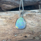 Sterling Silver Black Opal 1.37ct bezel set pendant - Masterpiece Jewellery Opal & Gems Sydney Australia | Online Shop