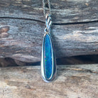 Sterling Silver dangling long necklace opal doublet - Masterpiece Jewellery Opal & Gems Sydney Australia | Online Shop