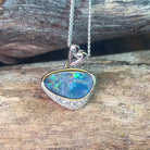 Sterling Silver Opal doublet and cubic zirconia pendant - Masterpiece Jewellery Opal & Gems Sydney Australia | Online Shop