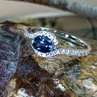 14kt White Gold Australian Blue Sapphire and Diamond ring - Masterpiece Jewellery Opal & Gems Sydney Australia | Online Shop