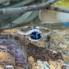 14kt White Gold Australian Blue Sapphire and Diamond ring - Masterpiece Jewellery Opal & Gems Sydney Australia | Online Shop