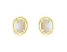 Sterling Silver Gold plated White Opal studs - Masterpiece Jewellery Opal & Gems Sydney Australia | Online Shop