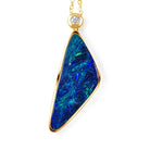 14kt Yellow Gold Opal doublet 3.44ct and Diamond 0.03ct triangular pendant - Masterpiece Jewellery Opal & Gems Sydney Australia | Online Shop