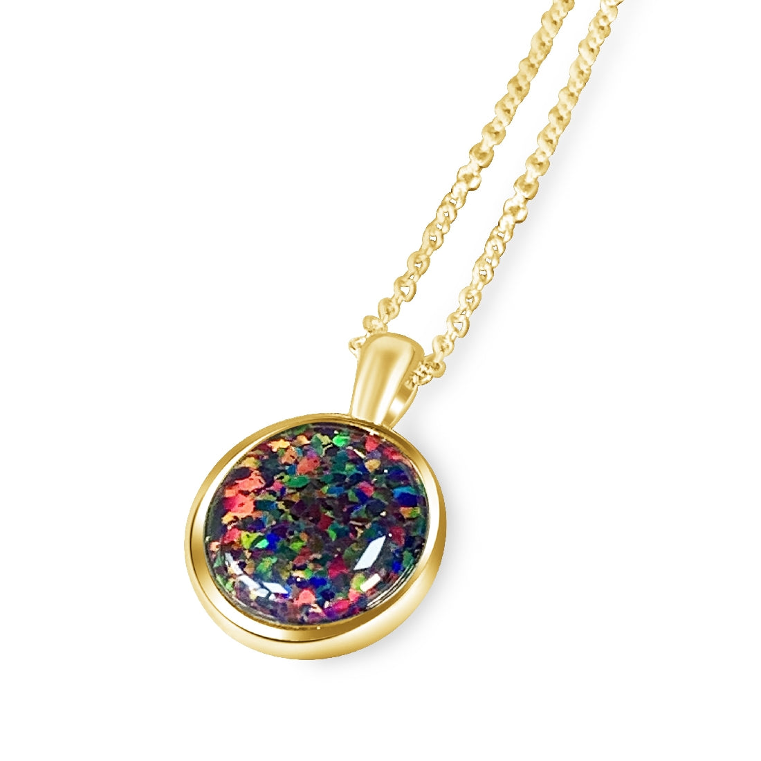 Gold Plated Silver Opal triplet 12x10mm bezel set pendant - Masterpiece Jewellery Opal & Gems Sydney Australia | Online Shop