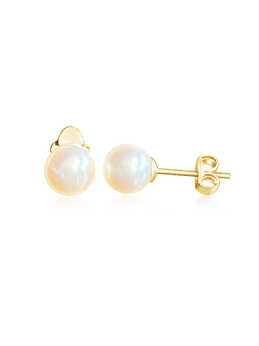 9kt Yellow Gold South Sea Ocean Pearls cultured 8-8.5mm studs - Masterpiece Jewellery Opal & Gems Sydney Australia | Online Shop