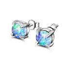 Sterling Silver 6mm Round Opal studs claw set - Masterpiece Jewellery Opal & Gems Sydney Australia | Online Shop