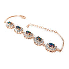 18kt Rose Gold plated Silver Opal 6x4mm Triplet cluster bracelet - Masterpiece Jewellery Opal & Gems Sydney Australia | Online Shop