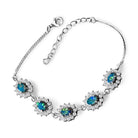 Sterling Silver Cluster design Opal doublet bracelet - Masterpiece Jewellery Opal & Gems Sydney Australia | Online Shop