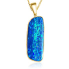 14kt Yellow Gold Australian Opal 9.41ct bezel set pendant - Masterpiece Jewellery Opal & Gems Sydney Australia | Online Shop