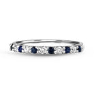 18kt White Gold Sapphire and Diamond claw set half eternity band - Masterpiece Jewellery Opal & Gems Sydney Australia | Online Shop