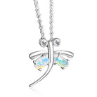 Sterling Silver dragonfly pendant with crystal opal - Masterpiece Jewellery Opal & Gems Sydney Australia | Online Shop