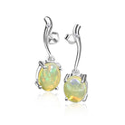 Sterling Silver 9x7mm Light Yellow Opal dangling earrings - Masterpiece Jewellery Opal & Gems Sydney Australia | Online Shop