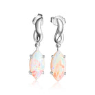 Sterling silver drop Marquise White Opals earrings - Masterpiece Jewellery Opal & Gems Sydney Australia | Online Shop