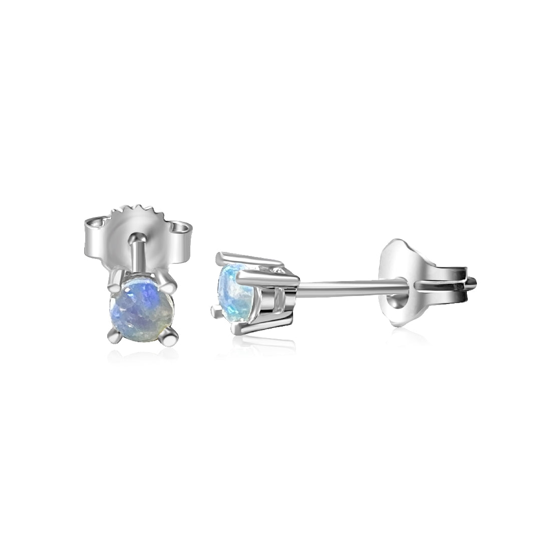 Sterling Silver 3mm 4 claw Crystal Opal studs - Masterpiece Jewellery Opal & Gems Sydney Australia | Online Shop