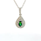 18kt White Gold Black Opal 0.29ct and Diamond pendant - Masterpiece Jewellery Opal & Gems Sydney Australia | Online Shop