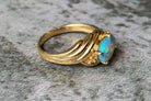 18kt Yellow Gold Black Opal and Diamond slanted ring - Masterpiece Jewellery Opal & Gems Sydney Australia | Online Shop