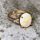 9kt Rose Gold 2.8ct White Opal and Diamond ring - Masterpiece Jewellery Opal & Gems Sydney Australia | Online Shop