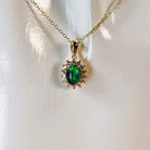 Gold Plated Sterling Silver 7x5mm cluster Opal pendant - Masterpiece Jewellery Opal & Gems Sydney Australia | Online Shop