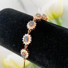 18kt Rose Gold plated Silver Opal 6x4mm Triplet cluster bracelet - Masterpiece Jewellery Opal & Gems Sydney Australia | Online Shop