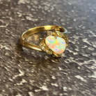 18kt Yellow Gold Fire Opal 0.82ct and Diamond 0.08ct ring - Masterpiece Jewellery Opal & Gems Sydney Australia | Online Shop