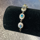 Sterling Silver Cluster design Opal doublet bracelet - Masterpiece Jewellery Opal & Gems Sydney Australia | Online Shop