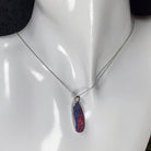 14kt White Gold Red Fire Opal 3.9ct and Diamond pendant - Masterpiece Jewellery Opal & Gems Sydney Australia | Online Shop