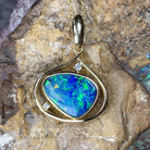 Yellow Gold plated silver Opal 14x10mm pendant - Masterpiece Jewellery Opal & Gems Sydney Australia | Online Shop