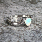 Sterling Silver 6mm Heart shape White Opal ring - Masterpiece Jewellery Opal & Gems Sydney Australia | Online Shop