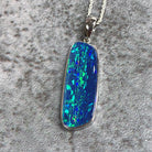 14kt White Gold Opal 9.41ct doublet Blue Green pendant - Masterpiece Jewellery Opal & Gems Sydney Australia | Online Shop