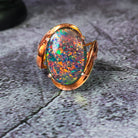 Rose Gold plated Silver 18x13mm Opal triplet ring - Masterpiece Jewellery Opal & Gems Sydney Australia | Online Shop