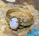 18kt Yellow Gold White Opal and Diamond ring - Masterpiece Jewellery Opal & Gems Sydney Australia | Online Shop