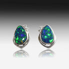 14kt White Gold Opal earrings - Masterpiece Jewellery Opal & Gems Sydney Australia | Online Shop